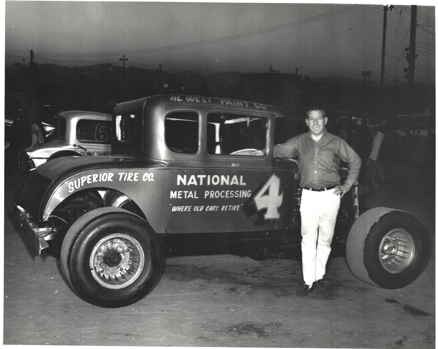 Blu Plemans #1 Ford 6 Cylinder Modified 8 x 10 B&W Photo