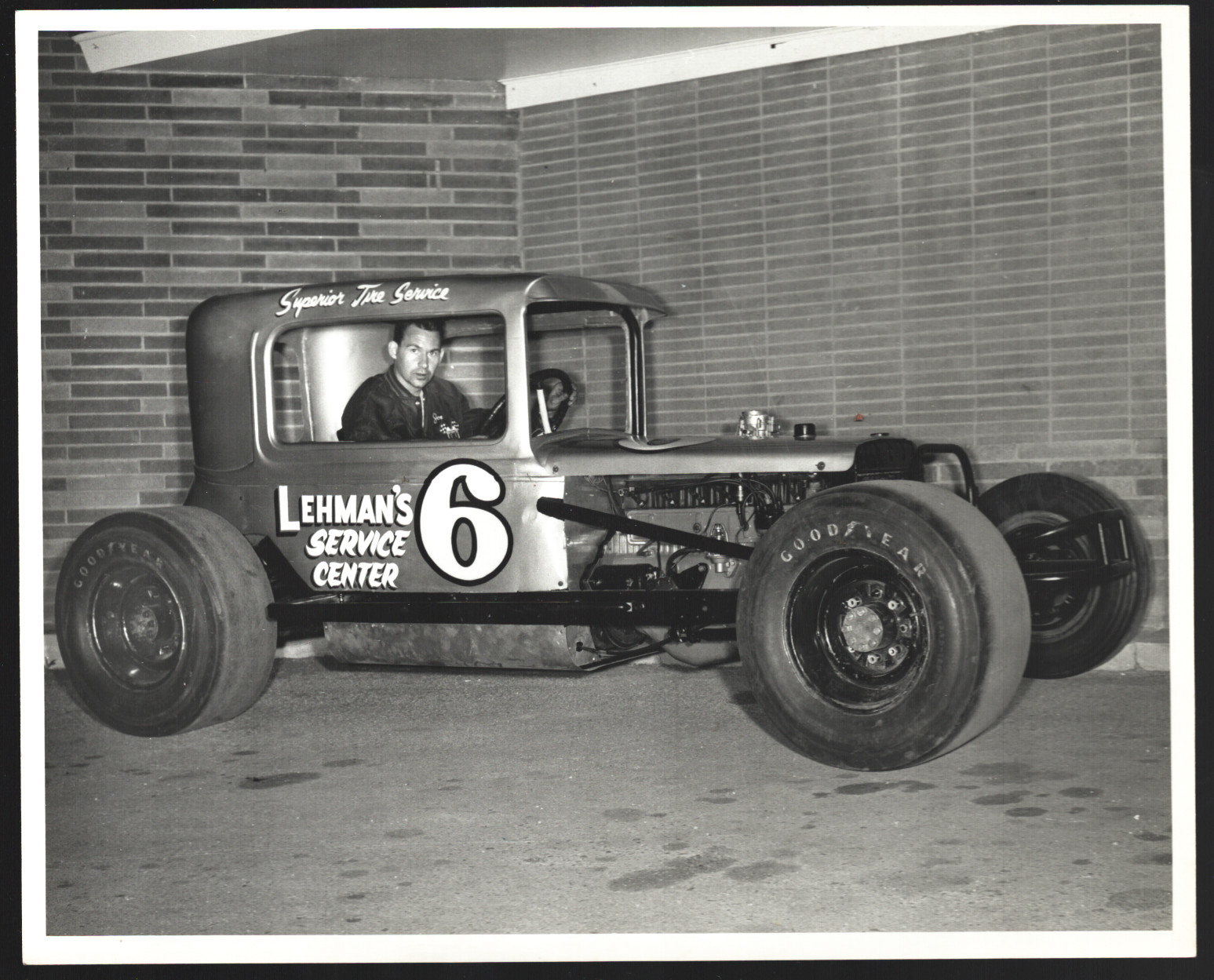 Joe Lohman #6 Modified Coupe Race Car 8 x 10 B&W Photo (1960's)