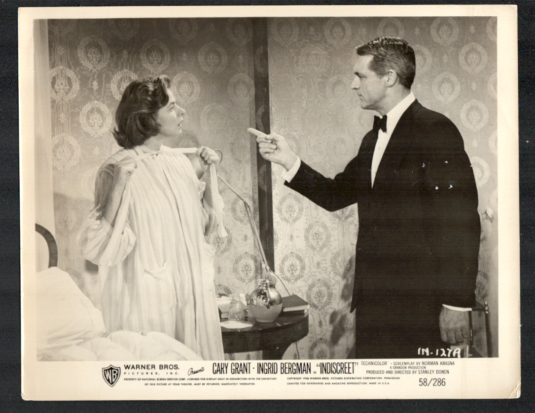 Indiscreet-Lobby Card-1958-11x14-Cary Grant, Ingrid Bergman, Comedy Romance-VG
