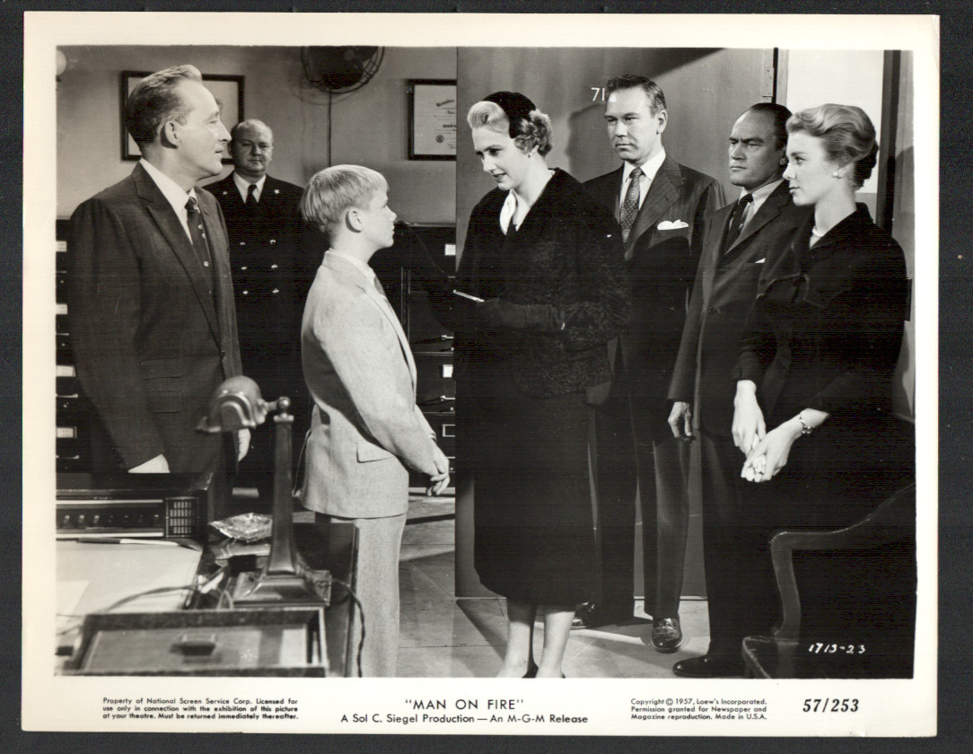 Man On Fire-Lobby Card-1957-Bing Crosby, Malcolm Brodrick, Richard Eastham-VF/NM