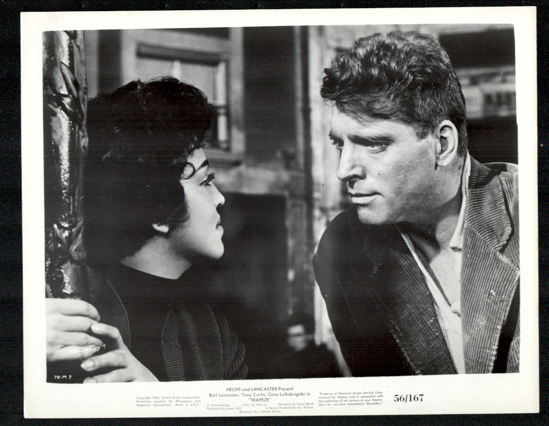 Trapeze-Lobby Card-1956-11x14-Katy Jurado, Burt Lancaster, Drama Romance-VF