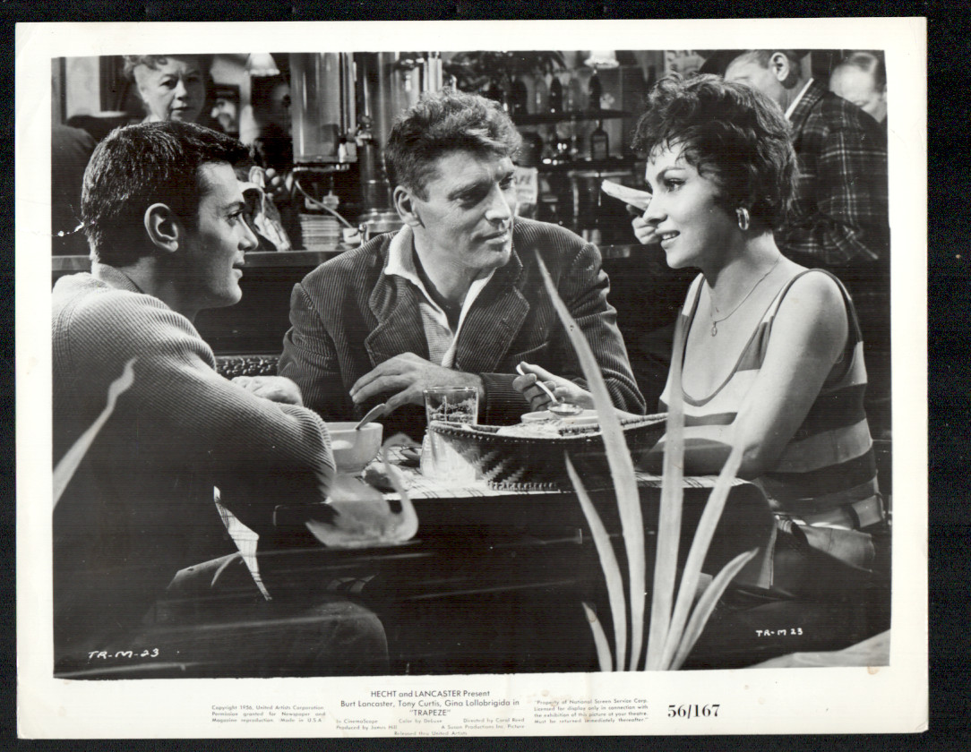 Trapeze-Lobby Card-1956-Tony Curtis, Burt Lancaster, Gina Lollobrigida-FN