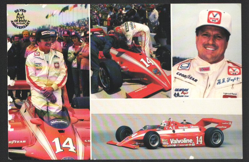 A.J. Foyt #14 25th Anniversary Indianapolis 500 Post Card (1982)