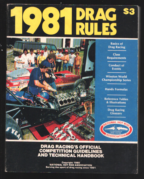 National Hot Rod Association Drag Race Rule Book-NHRA (1981)