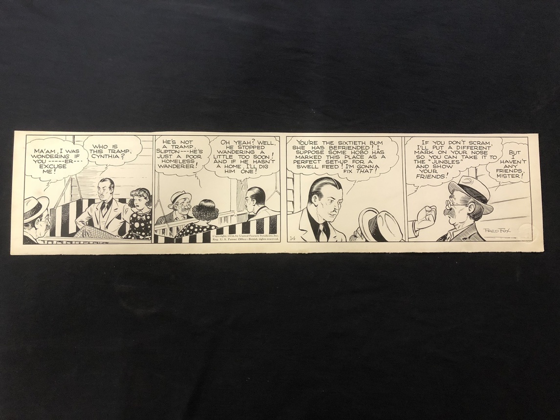 Fred Fox Original Daily Comic Strip Art Comic Art