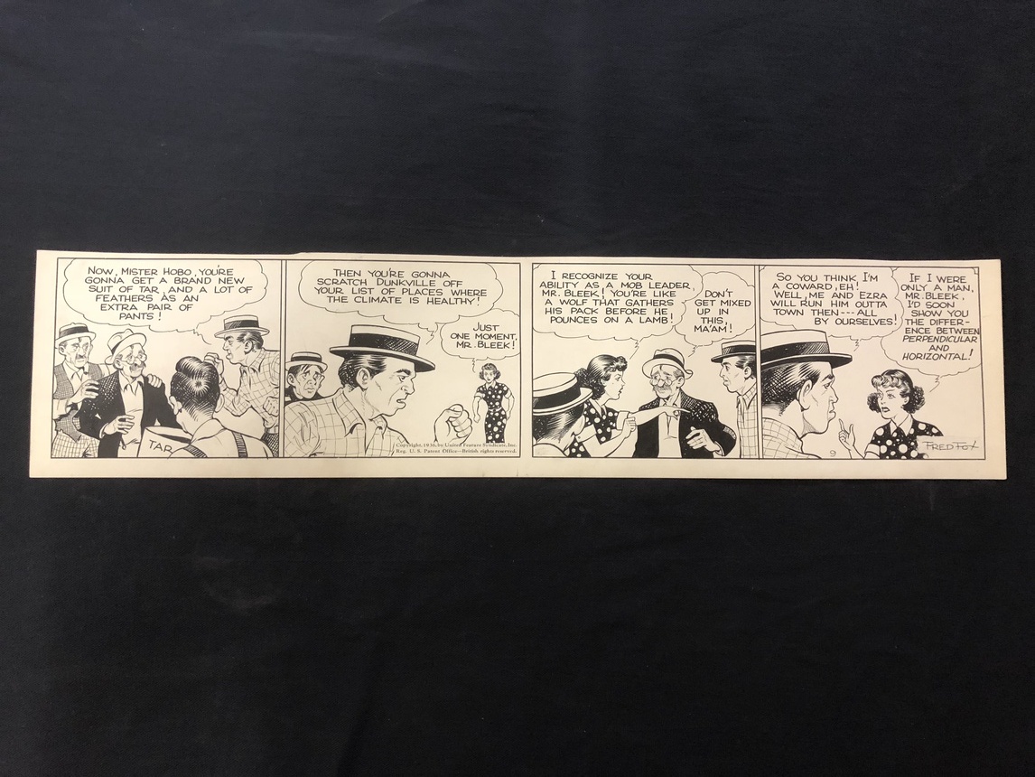 Fred Fox Original Daily Comic Strip Art Comic Art