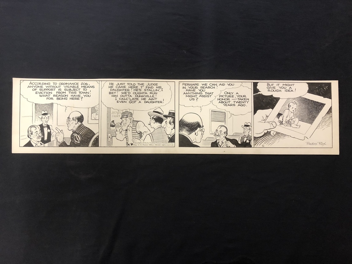 Fred Fox Original Daily Comic Strip Art Comic Art