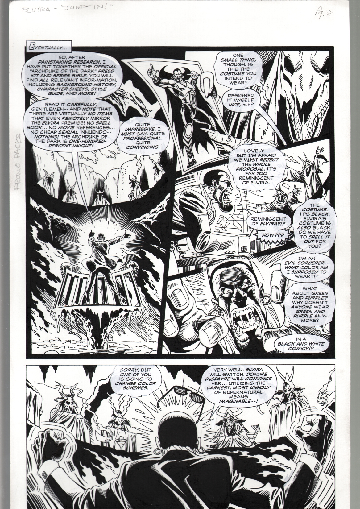 Tod Smith Elvira #165 Original Art Page 8 Comic Art