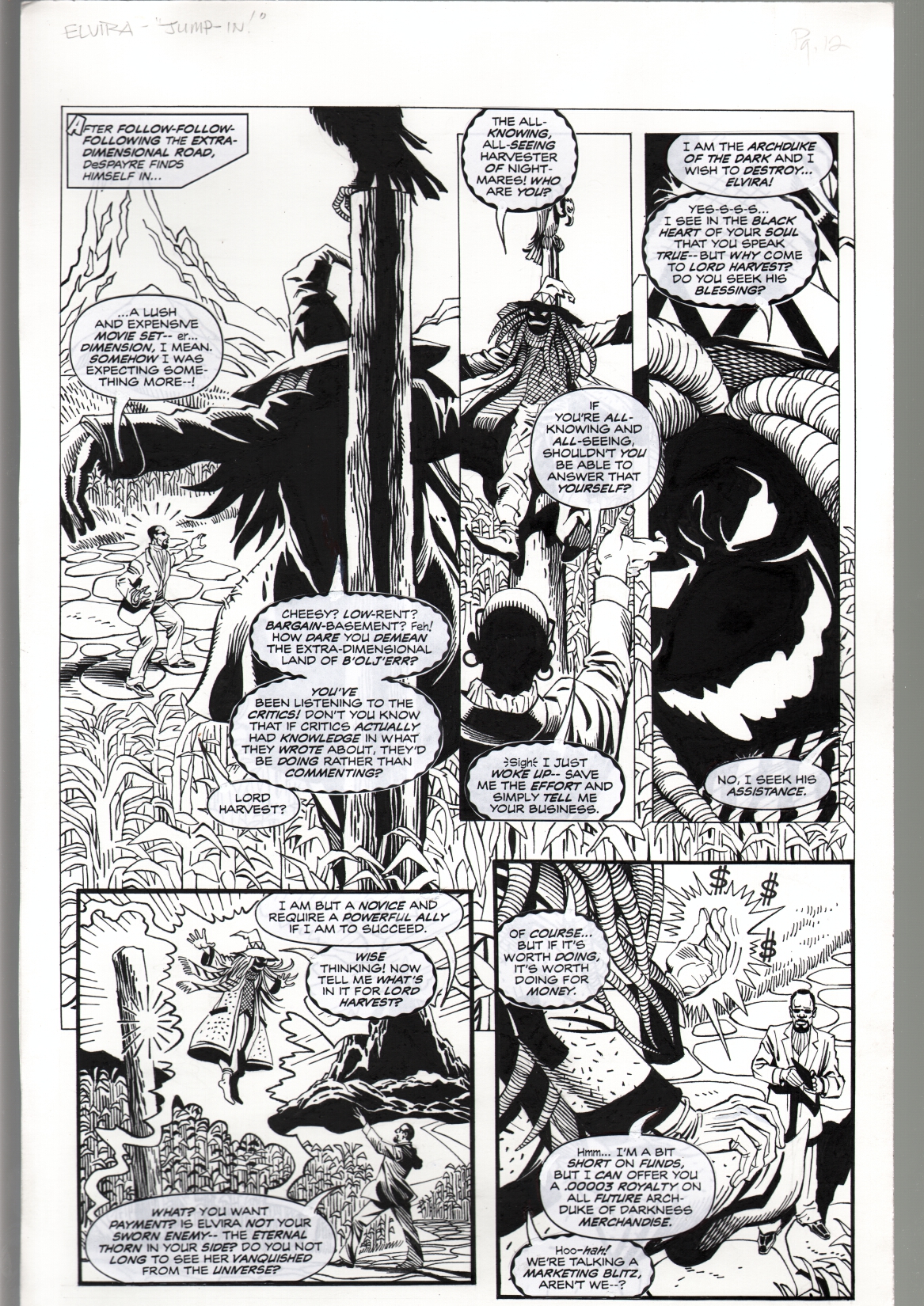 Tod Smith Elvira #165 Original Art Page 12 Comic Art
