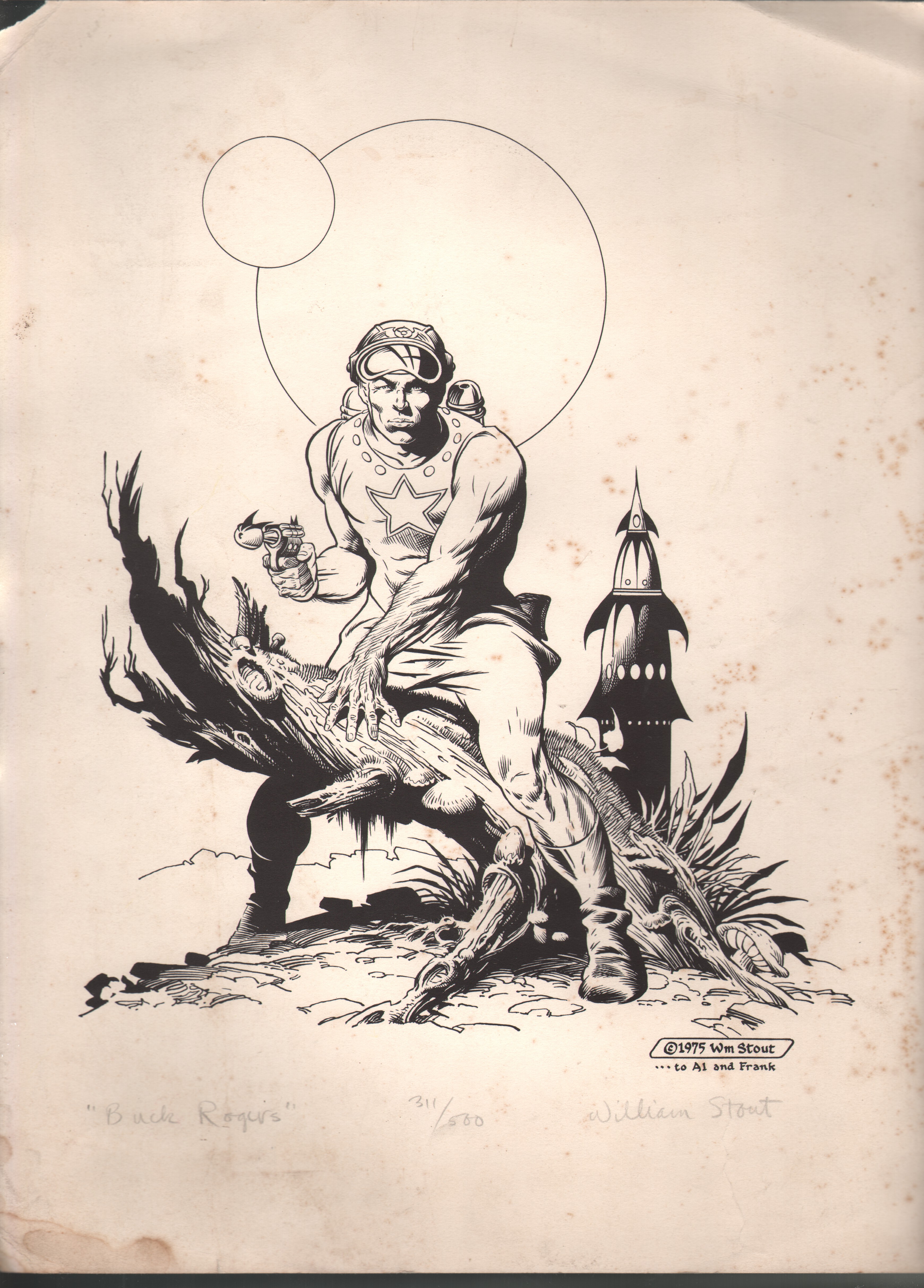 William Stout Buck Rogers Limited Signed Print Comic Art